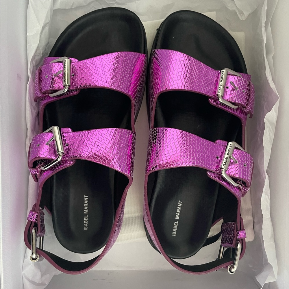 Isabel Marant Ophie purple metallic sandal